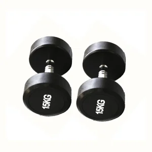 15kg Rubber-Encased Dumbbells for Strength Training