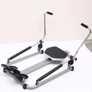 15kg Silver Grey 120kg Capacity Symmetric Hydraulic Dual Oar Rowing Machine for Home