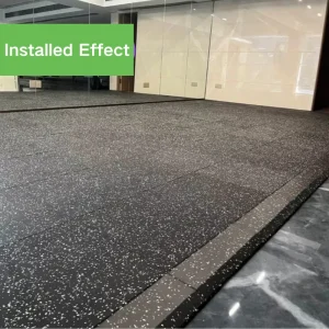 15mm Gym Rubber Floor Mat Protective Shock-Absorbing Elastic Tile
