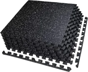 15mm High-Density EPDM Gym Mats 1m x 1m Rubber Flooring Tiles