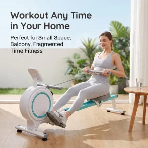 16-Level Resistance Magnetic Rower with Silent Belt Drive and Adjustable Home Design