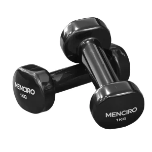 1KG Rubber covered PVC Dumbbell Pair for Arms & Legs Workout Anti Slip Durable Lightweight Gym Equipment