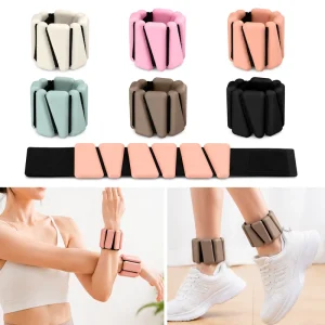 1LB 2LB 4LB Pair Adjustable Iron Silicone Ankle Wrist Weights with Zipper Closure for Yoga