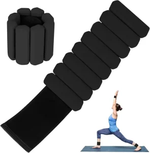 1lb/1.5lb/2lb Wearable Silicone Wrist and Ankle Weight Set for Yoga, Pilates, Gym and Aerobics