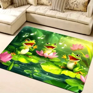 1pc 8mm Cartoon Singing Three Frogs Indoor Mat