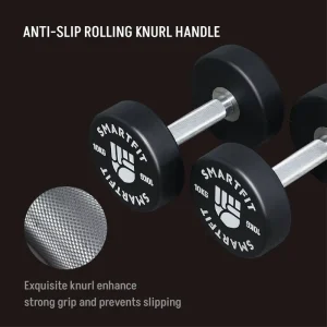 2-100kg Commercial PU Dumbbell with Anti-Slip Knurled Handle for Gym