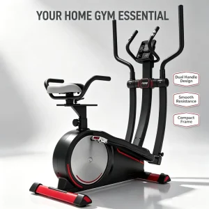 2 In 1 Factory Direct Low Impact Elliptical Exercise Bike Foldable Home Use Cardio Gym Fitness Equipment Indoor Cross