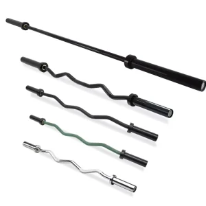 2-Inch Hole Black Zinc Barbell 20kg Weightlifting Bar Hard Chrome