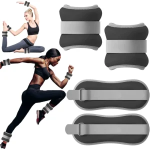 2-Piece 1 kg Ankle and Wrist Weight Strength Training Set Adjustable Hook-and-Loop Polyester for Yoga Pilates