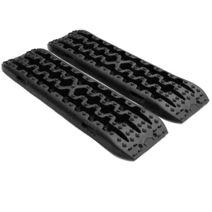 2-Piece Emergency Tool Kit Off-Road Recovery Board Car Tire Anti-Slip for Vehicle Stuck in Snow Mud Sand Black
