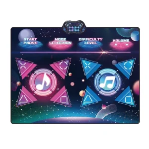 2-Player Wireless Bluetooth Electronic Dance Mat with Music for Kids