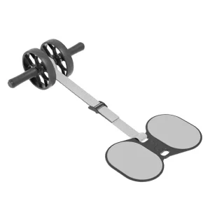 2-Wheel Ab Roller with Resistance Band and Knee Mat Portable Abdominal Exercise Roller for Home Gym