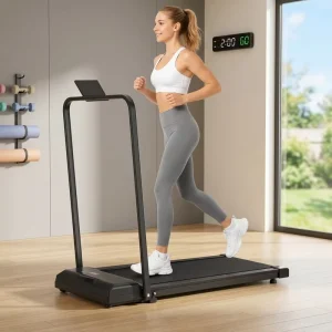2 in 1 Under Desk Treadmill Walking Pad and 2.25HP Motor 1 to 10 Kmh Speed for Home Office Exercise