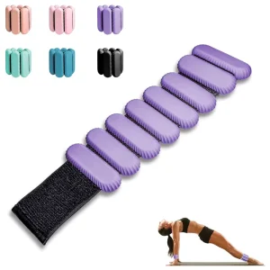 2 kg/4 lb Black, Beige and Silver Ankle and Wrist Weight Cuffs for Workout and Gym
