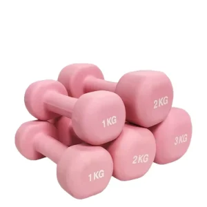 2 kg Pair PVC-Coated Dumbbells, Lightweight, Slim Non-Slip Grip, Youth Fitness