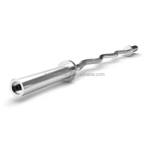 2.2M Stainless Steel Barbell Training Bar Hard Chromed for Weightlifting and Powerlifting