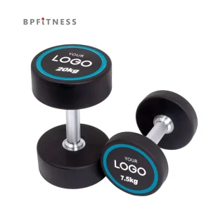2.5-80kg TPU Polyurethane-Coated Round Dumbbell Set Custom Logo