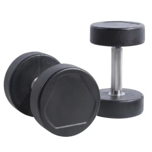 2.5KG Each Rubber Dumbbell Pair, Neoprene-Coated Hand Weights with Chrome-Plated Steel Handles for Home Gym Strength Training