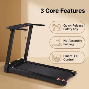 2.5hp Silent Foldable Motorized Indoor Treadmill With Soft-Grip Handlebar
