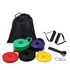 2080 x 6.4 x 4.5 mm Thick Black Latex Resistance Bands for Yoga and Workout Training