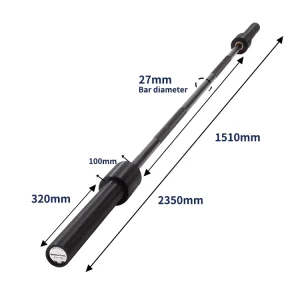 20KG Deadlift Barbell 27mm Spring Steel Powerlifting Bar for Commercial Gym Training