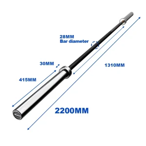 20kg Black Zinc Hard Chormed Barbell for Weightlifting Powerlifting Men’s Squat