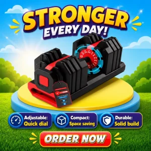 22-in-1 Quick-Adjust 36 kg Dumbbell with Storage Tray