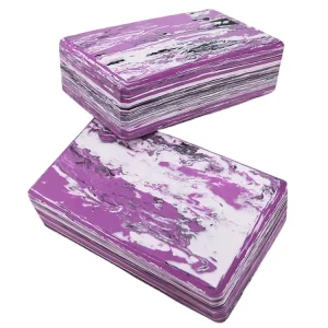 230g Odor Resistant Oval Half Extra Large EVA Foam Marble Yoga Block Pilates Eco friendly Non Slipping Purple Color Blocks