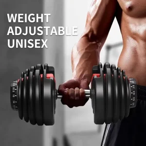 24kg PVC and Steel Adjustable Dumbbell Set with Anti-Slip Weights for Home Gym