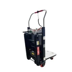 250kg Foldable 4-Wheel Electric Stair-Climbing Industrial Cart with Powder-Coated Steel Platform