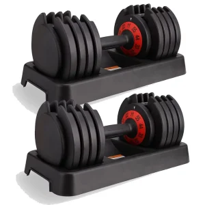 25kg 55lb Adjustable Dumbbell Anti-Slip Metal Spin Handle Full-Body Workout
