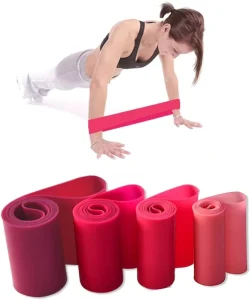 2627 High-Elastic Pink Fitness Resistance Loop Bands for Yoga