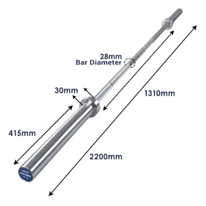 28mm High-Strength Steel Weightlifting Bar for Commercial Gym Strength Training