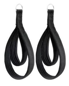 2PCS Nylon Pilates Reformer Straps Double D Ring Yoga Straps Thick Durable Fitness Double Loop Bands for Home Gym Workout Training