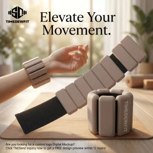 2lb Iron Silicone Rectangle Wearable Ankle and Wrist Weights Adjustable Hook-and-Loop Closure