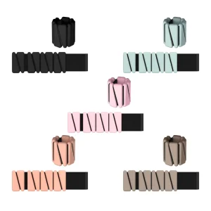 2lb Silicone Wrist and Ankle Weights Adjustable Velcro Bangle Set for Yoga Pilates Barre Dance Cardio 5 Colors 2 Pieces per Pair