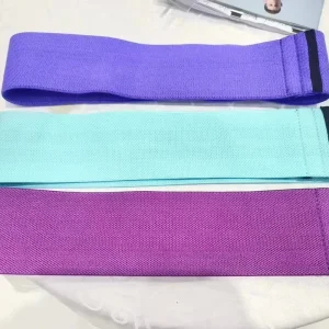 3 PS Fabric Exercise Resistance Bands Set for Glutes Yoga and Pilates with Non Slip Design
