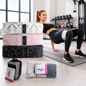 3 Pack Fabric Stretch Bands Stretch Band Fabric Fabric Squat Bands Fabric Thigh Bands for Workout Non Slip OEM