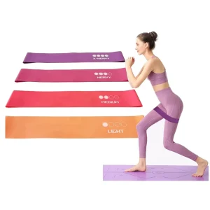 3-Piece Latex Mini Loop Resistance Bands Set with Multiple Resistance Levels for Yoga, Pilates, and Home Workouts