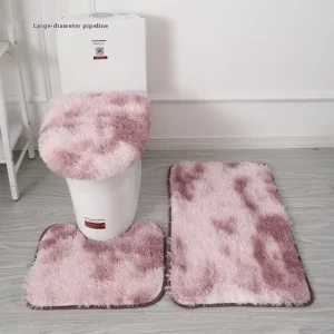 3-Piece Long Plush Non-Slip Bathroom Mat Set with Water Absorption