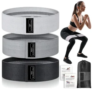 3-Piece Polyester Fabric Hip Circle Resistance Band Set for Glute Exercises