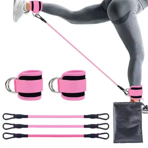 3 Sets TPE Ankle Straps Hip Leg Training Resistance Bands Cuff Cable Attachment Booty Butt Pulley Lifting Fitness Exercise