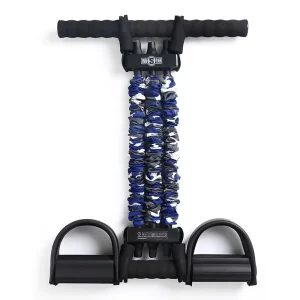 3-Tube Elastic Sit-Up Assistance Pull Band with Foot Pedal Abdominal Exerciser Equipment Fitness Yoga Body Building