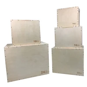 3-in-1 Adjustable Anti-Slip Wooden Plyometric Jump Box