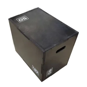 3 in 1 Black Wooden Plyo Box for Home Gym Agility and Strength Training