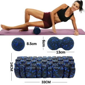 3 in 1 Firm High Density Eco-Friendly EPP Foam Roller Set with Peanut and Trigger Ball for Muscle Recovery, Gym and Pilates