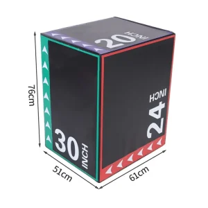 3-in-1 Foam Plyometric Box, 20/24/30 Inch, Balance and Jumping Exercise