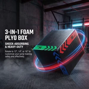 3-in-1 Foam Plyometric Jump Box 12/14/16 Inch PVC Cover EPE Foam Fitness Training Plyo Box for Gym Home Workout OEM Available