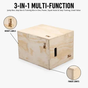 3-in-1 High-Strength Plywood Plyometric Jump Box Set, 12/14/16-Inch