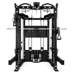 3-in-1 Multifunctional Smith Machine with Lat Pulldown Cable Crossover and Squat Rack for Commercial Gym
